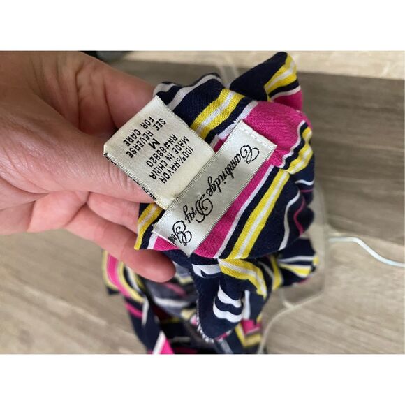 Cambridge Dry Goods Rayon Stripe Racerback Tank Sleeveless Blouse, Sz Medium - Picture 4 of 6